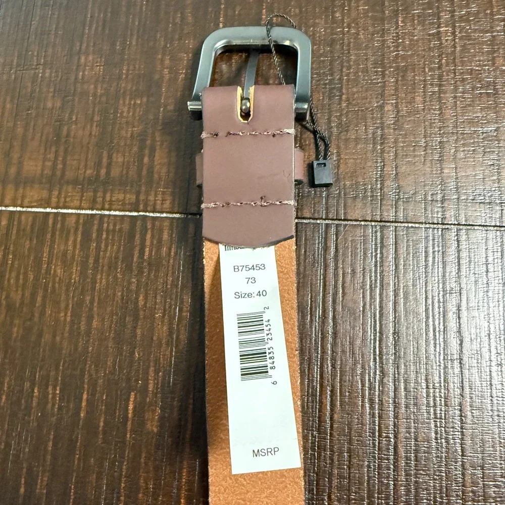 Timberland‎ Mens Brown Leather Belt Sz 40 B75453 73 Eco-Conscious Better Leather